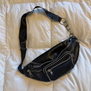 Princess Polly Black Studded Crossbody/Belt Bag